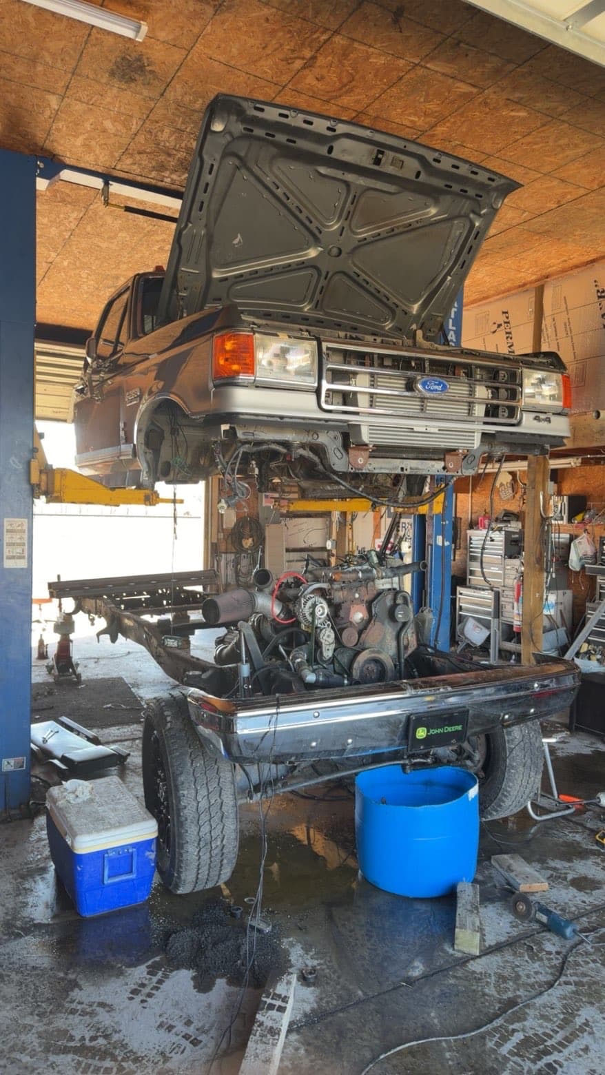 Engine swap in progress at TP Customs